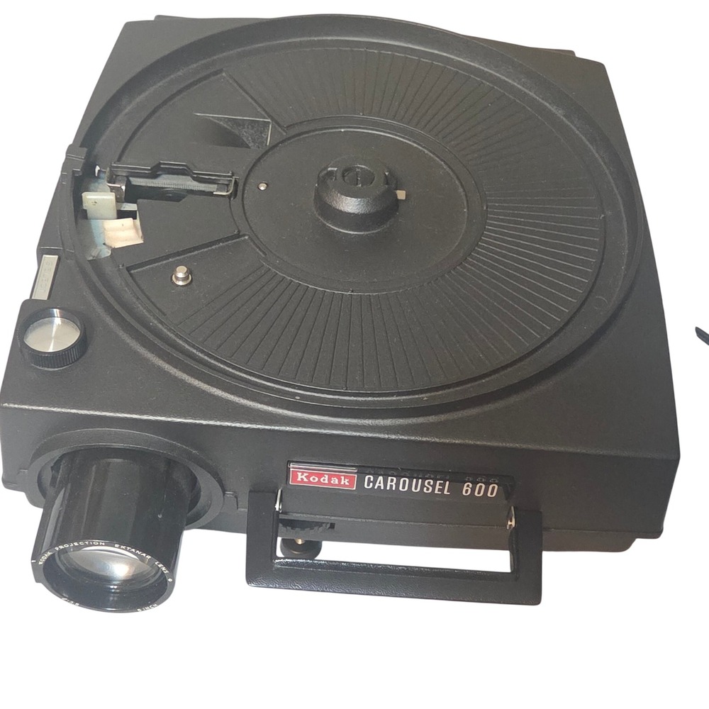 Kodak Carousel 600 Projector Black Vintage Slide Projector with Box WORKS GREAT